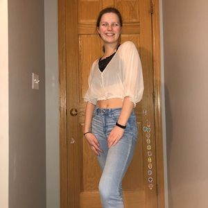 Sheer vintage crop top